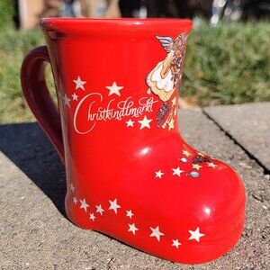 ❝ Christkindlmarkt Rathausplatz red boot shaped christmas mug 🎄❤️ ❞